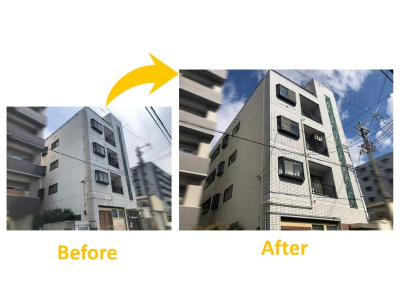 4階建てマンション（費用：約343万円）（ビフォーアフター）