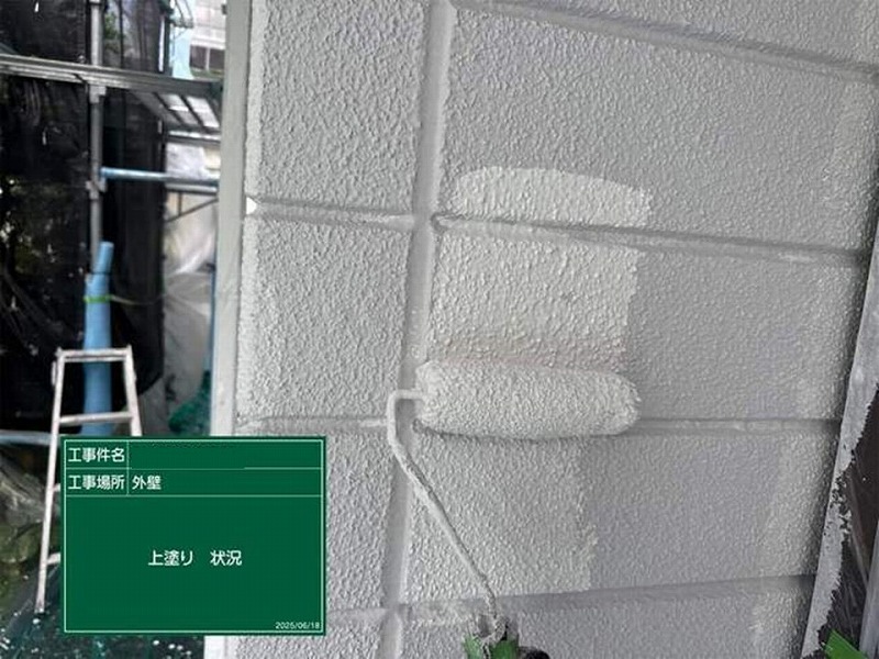 外壁の上塗り