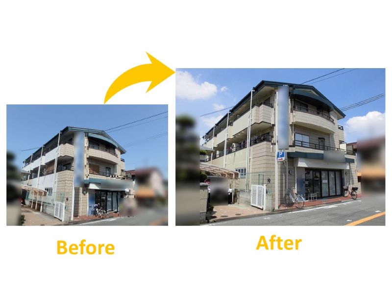 3階建てマンション（費用：約206万円）（ビフォーアフター）