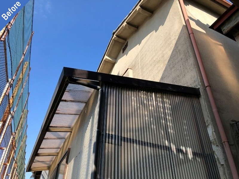 外壁塗装前のサンルーム周辺の外壁
