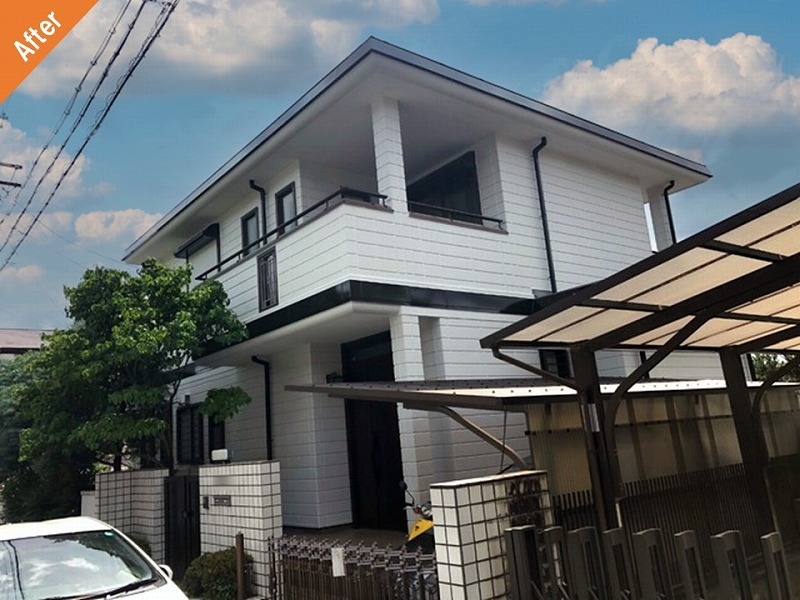兵庫県宝塚市の外壁塗装後の旭化成ヘーベルハウス全景