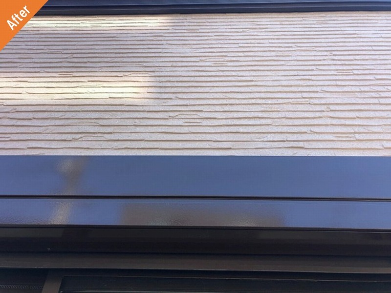 外壁塗装後のシャッターボックス