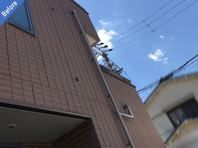 塗装工事前の竪樋