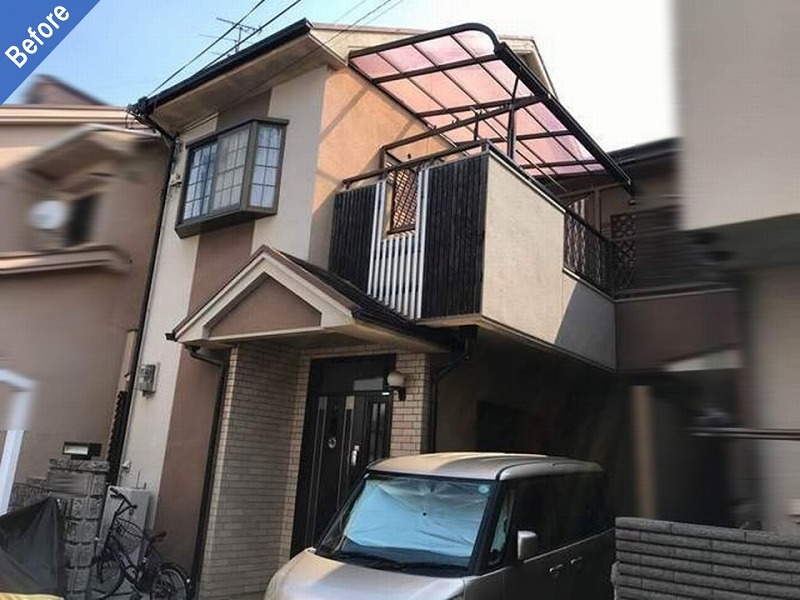 松原市の外壁塗装前の戸建て住宅