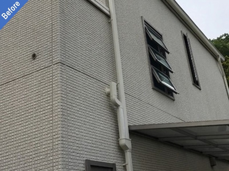 外壁塗装前の積水ハウスのサイディングと雨樋