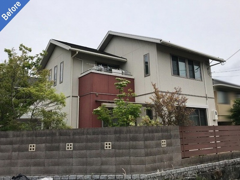 外壁塗装前の積水ハウスの全景