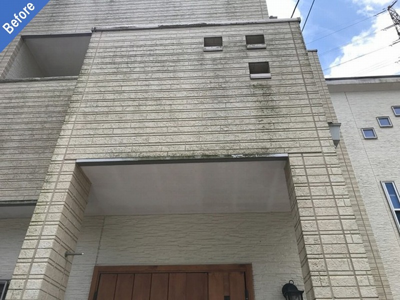 外壁塗装前の玄関廻り
