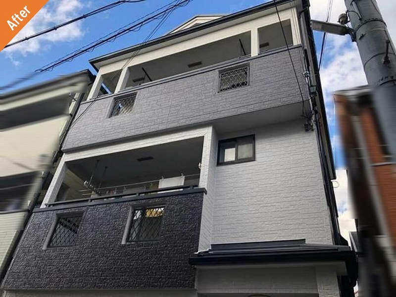 外壁塗装後の正面外壁