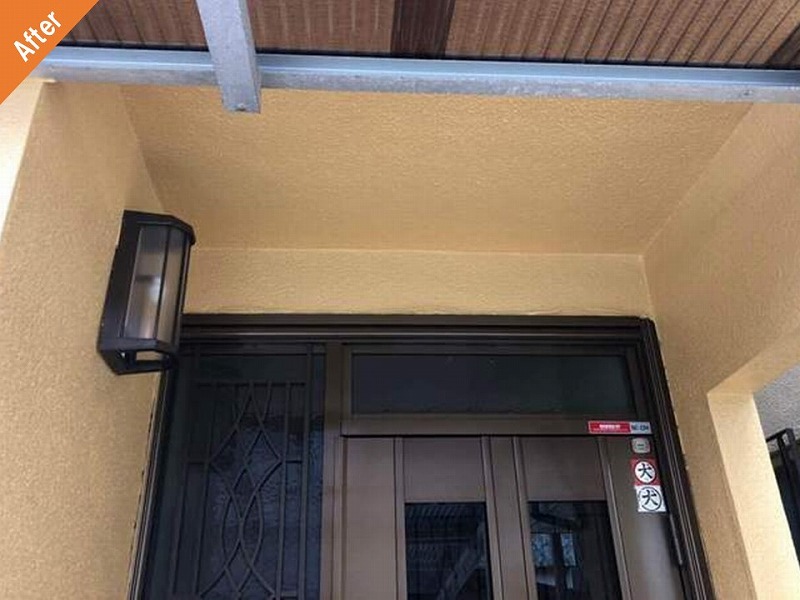 外壁塗装後の玄関廻り