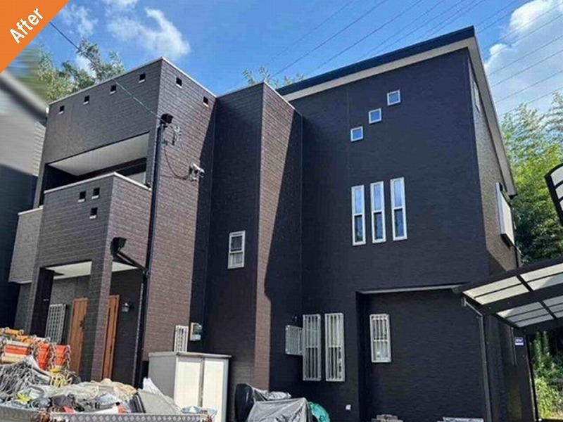 東大阪市の外壁塗装後の戸建て住宅