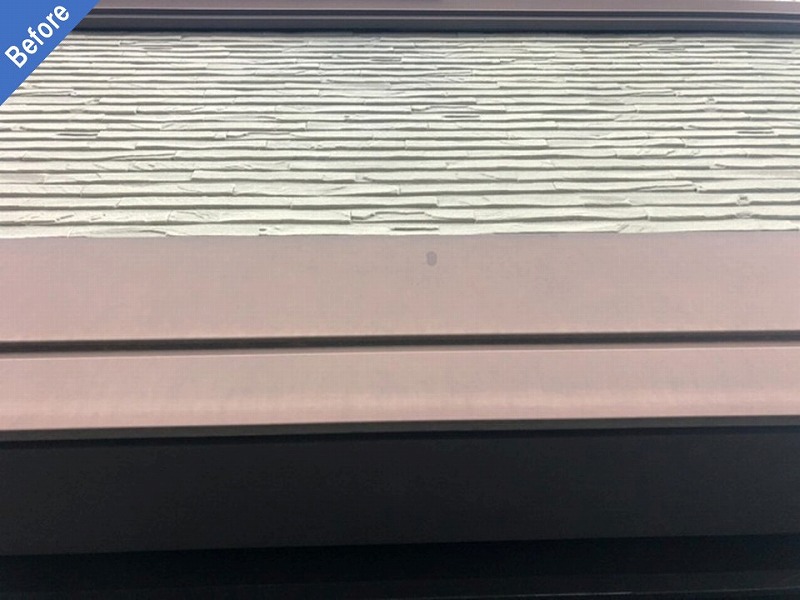 外壁塗装前のシャッターボックス
