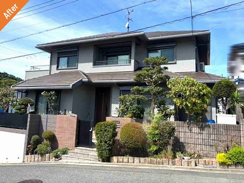 南河内郡千早赤阪村の外壁塗装後の積水ハウス（シャーウッド）