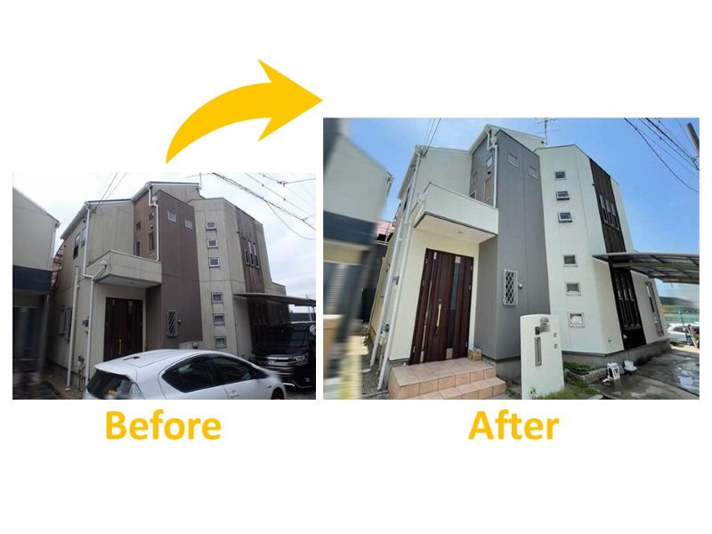 足場代が工事費用全体の2割を占めた事例(ビフォーアフター)