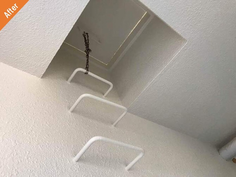 外壁塗装後のマンションの共用部天井