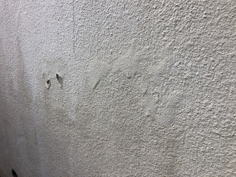 外塀の塗膜の膨れ