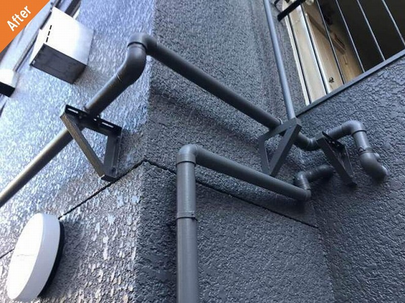 外壁塗装後のマンションの配管