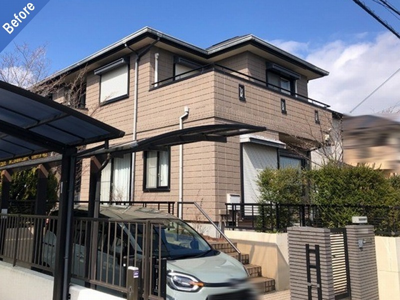 外壁塗装前の旭化成ヘーベルハウスの全景