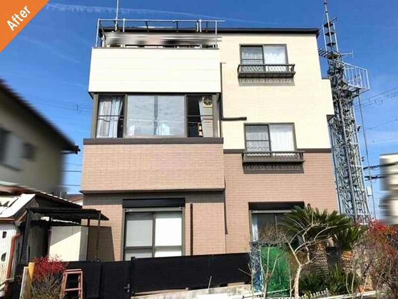 外壁塗装後の戸建て住宅