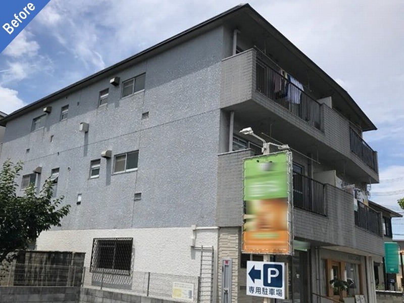 外壁塗装前のマンション側面