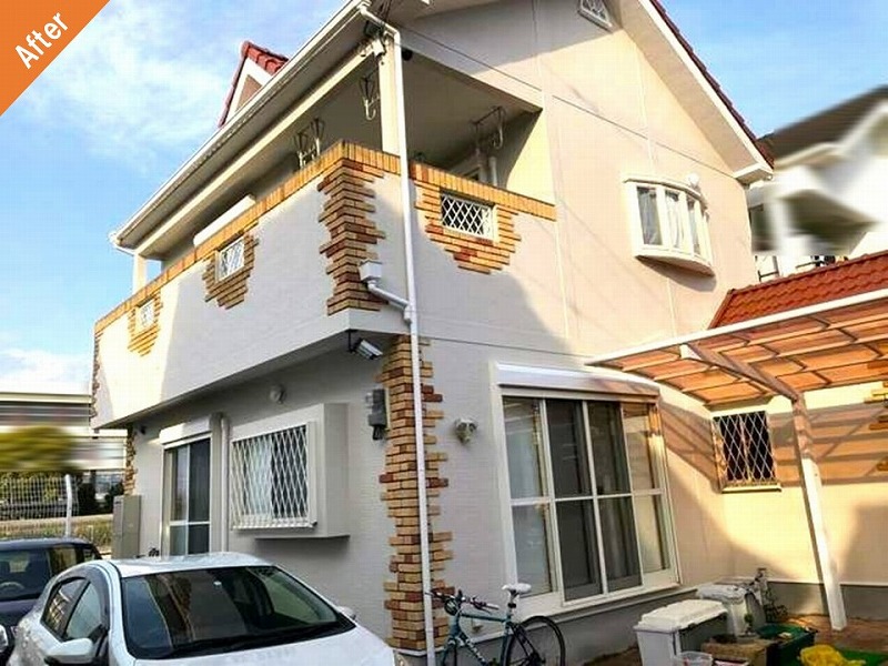外壁塗装後の戸建て住宅