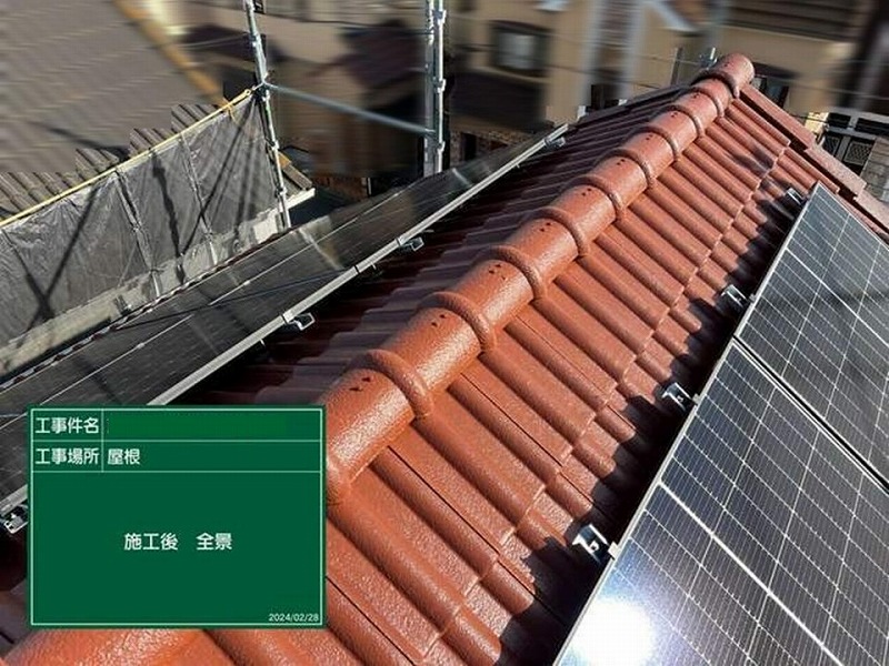 屋根塗装完工後のモニエル瓦