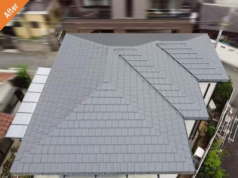 屋根塗装後の積水ハウスのセメント瓦