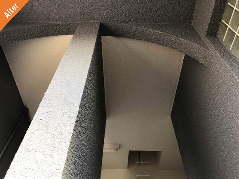 外壁塗装後のマンションの共用部外壁