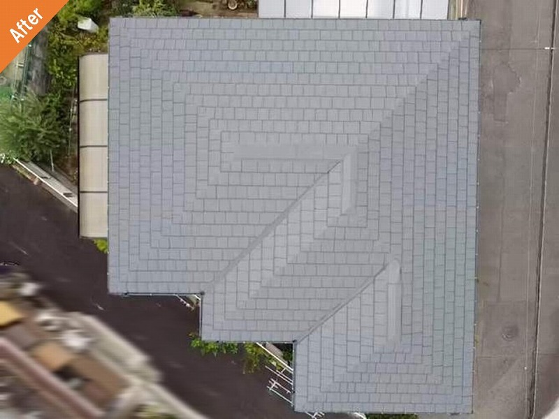屋根塗装後のセメント瓦