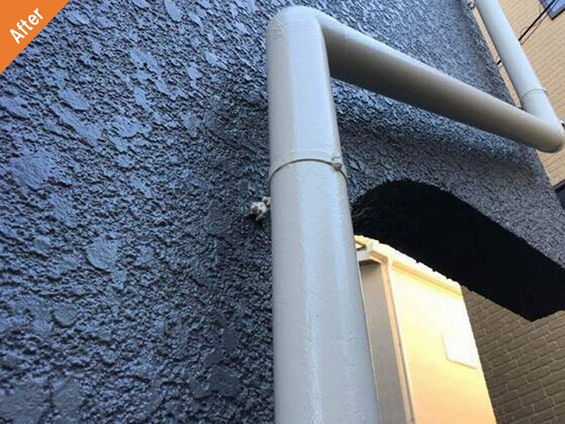 外壁塗装後のマンションの雨樋