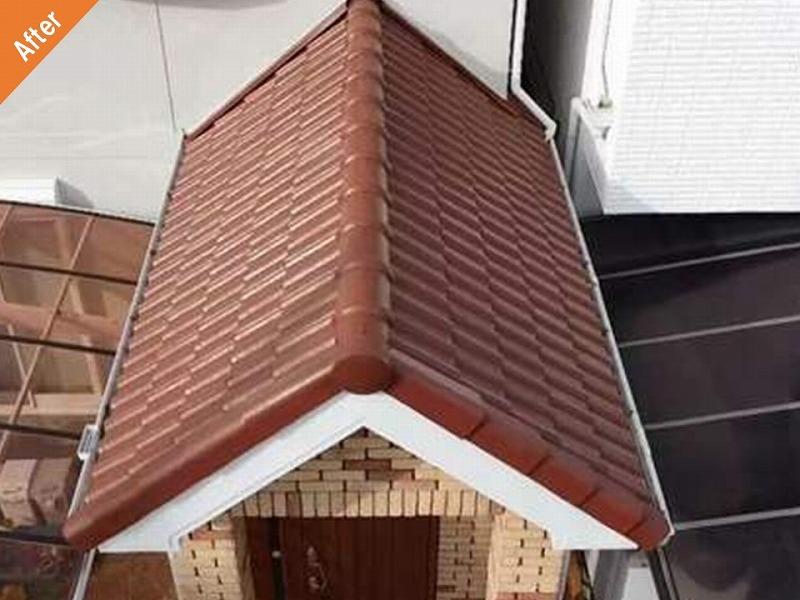 屋根塗装後のモニエル瓦の下屋根