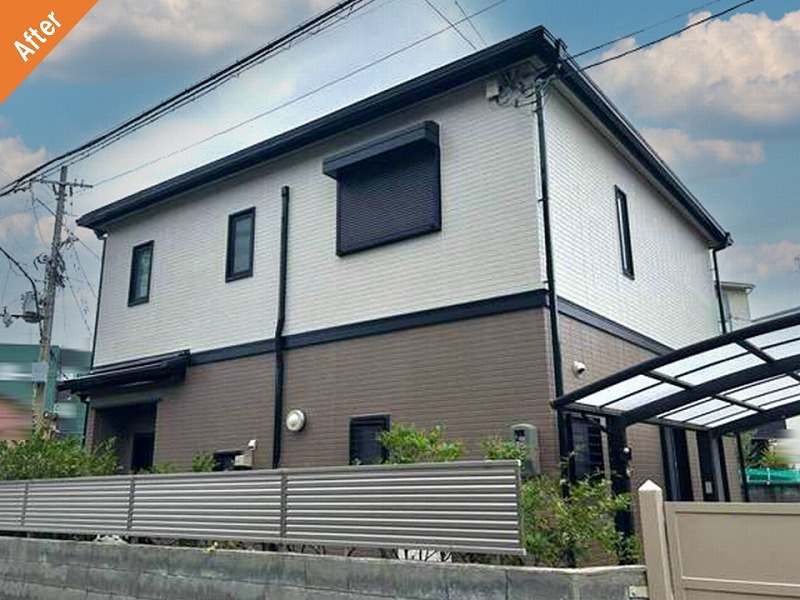 大阪市住吉区の外壁塗装後の積水ハウス