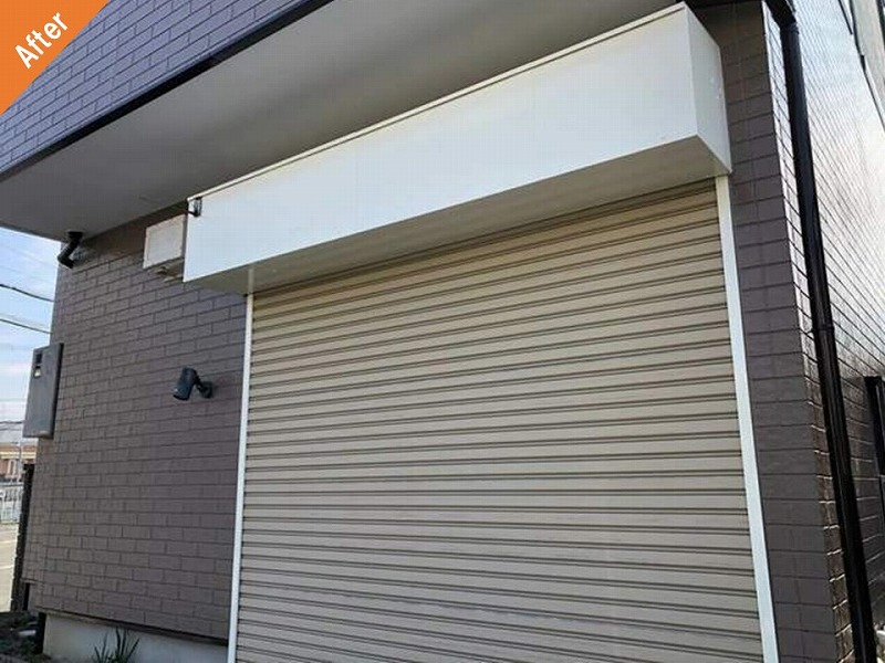 外壁塗装後のシャッターボックス