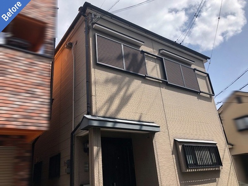外壁塗装前の戸建て