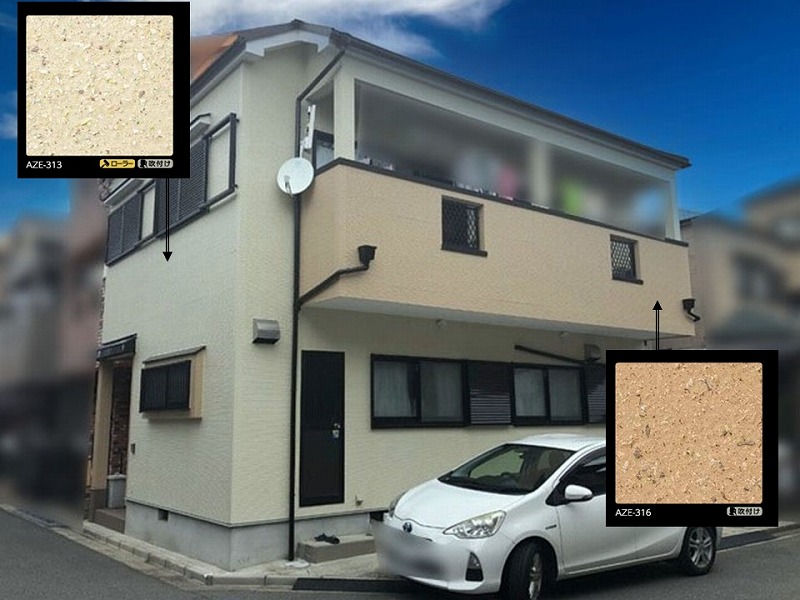 多彩模様塗料による塗り分けのイメージ
