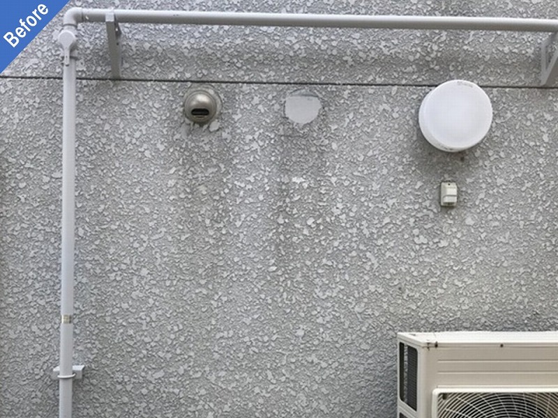 外壁塗装前のマンションの配管