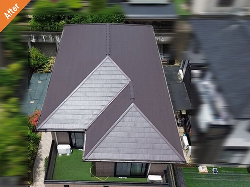 外壁塗装・屋根工事後の旭化成ヘーベルハウスの全景