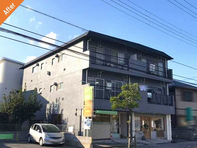 外壁塗装後の西宮市のマンション