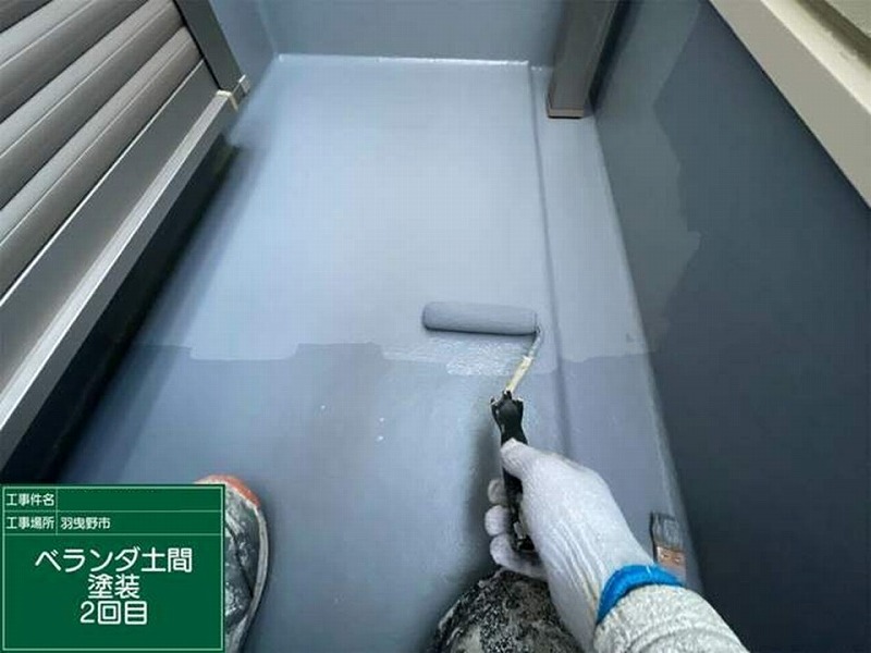 ベランダ床トップコート2回目