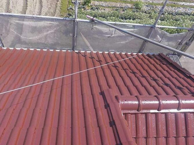 塗装後のセメント瓦