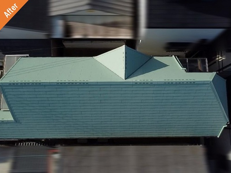 羽曳野市の屋根塗装後のスレート瓦