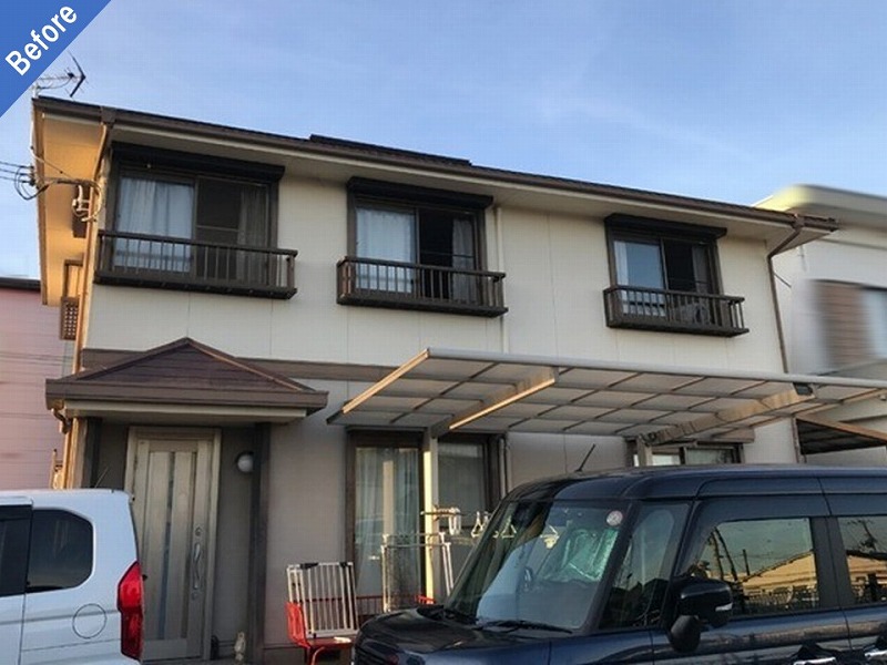 和歌山市の外壁塗装前のエスバイエル住宅