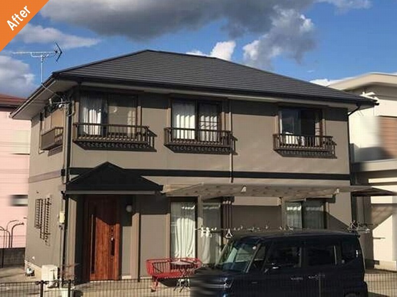 和歌山市の外壁塗装後のエスバイエル住宅