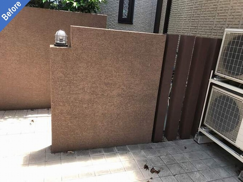 外壁塗装前の塀