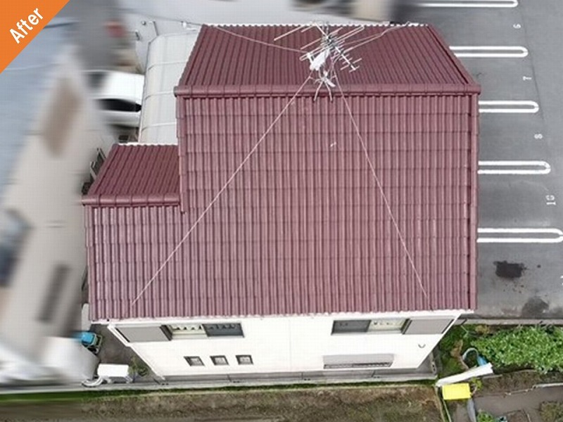 屋根塗装後のセメント瓦