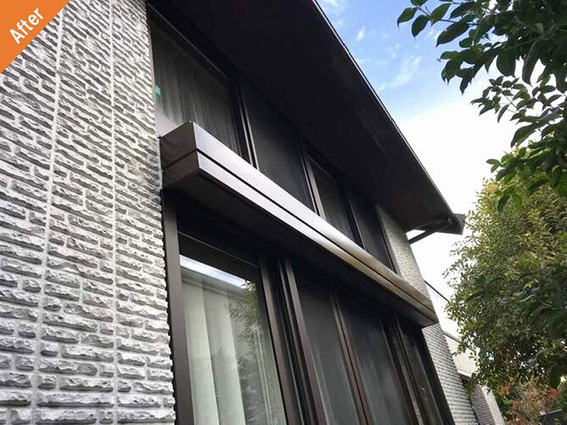 外壁塗装後のシャッターボックス