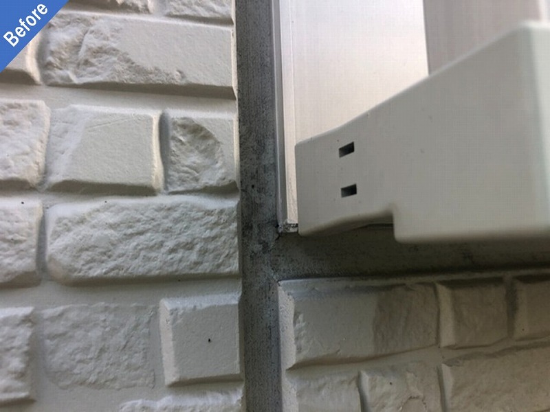 外壁塗装前のサッシ廻り