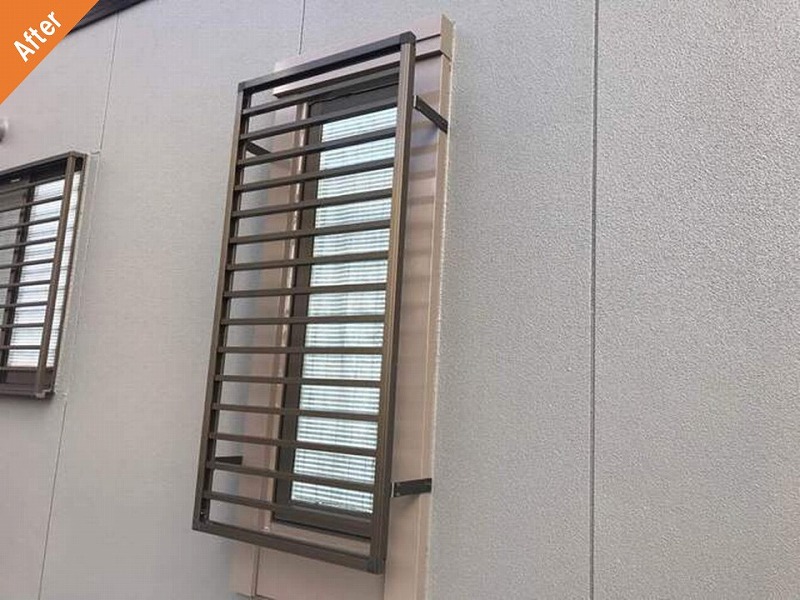 外壁塗装後のエスバイエル住宅のサッシ廻り