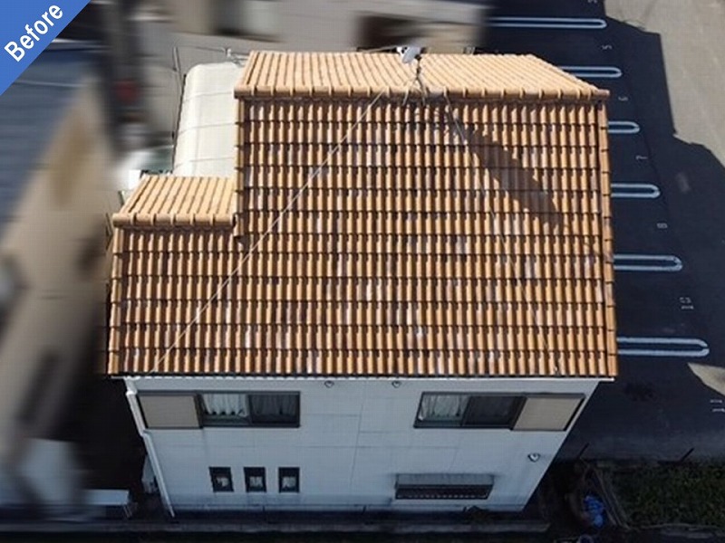 屋根塗装前のセメント瓦