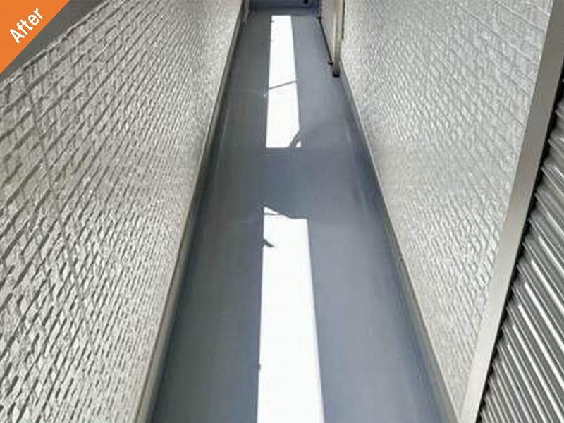 塩ビシート防水施工後のベランダ