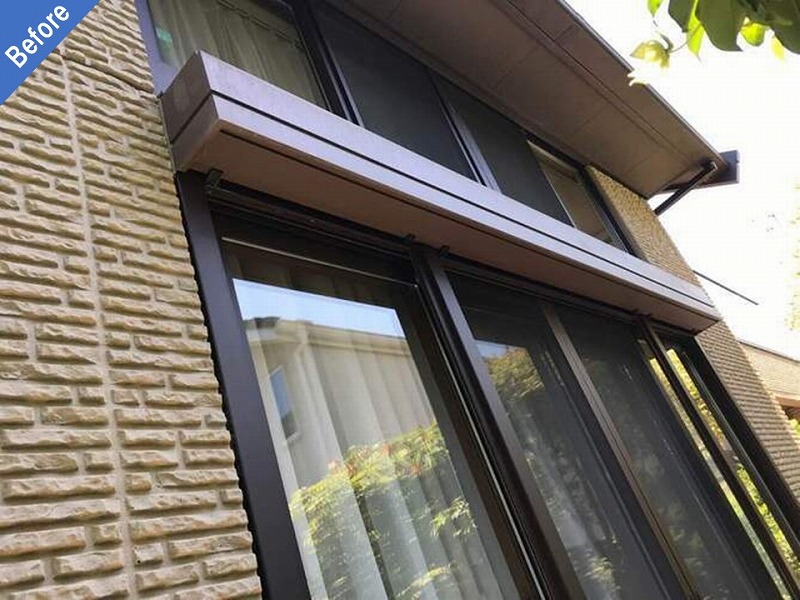 外壁塗装前のシャッターボックス